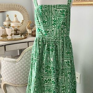 Eliza J Green Flower Print A- Line Midi Dress